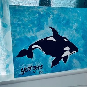 my original orca on flat canvas signed by artist